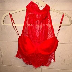 ♥️ Zara Vibrant Red Lace Bralette